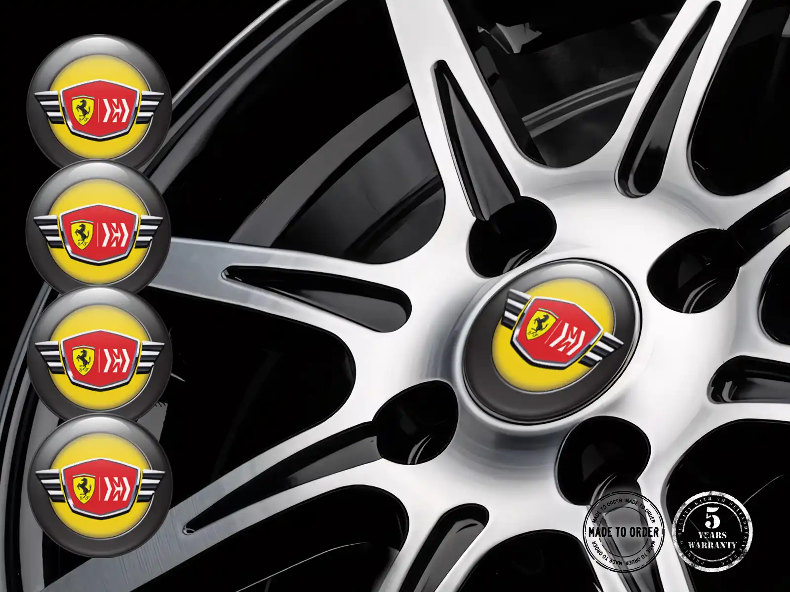 Ferrari Calcomanías Bombadas Custom Logos Premium de Aro